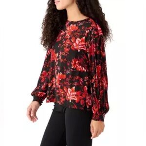 Philosophy Floral Red Blouse Top XLP
